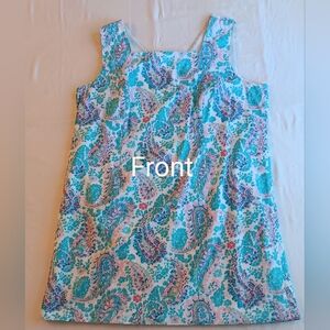 Talbots plus blue paisley sleeveless fully lined top 22W
